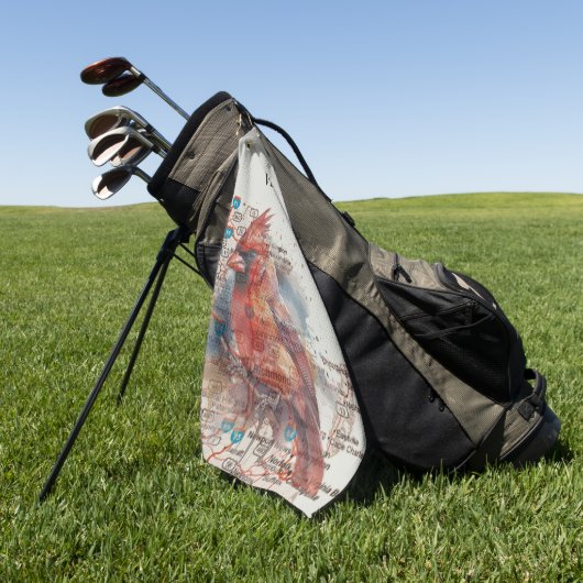 Kardinaal op Virginia Road Map Golfhanddoek (Groen)