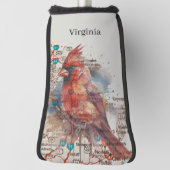 Kardinaal op Virginia Road Map Golfheadcover (Draai 90)