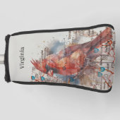 Kardinaal op Virginia Road Map Golfheadcover (Voorkant)