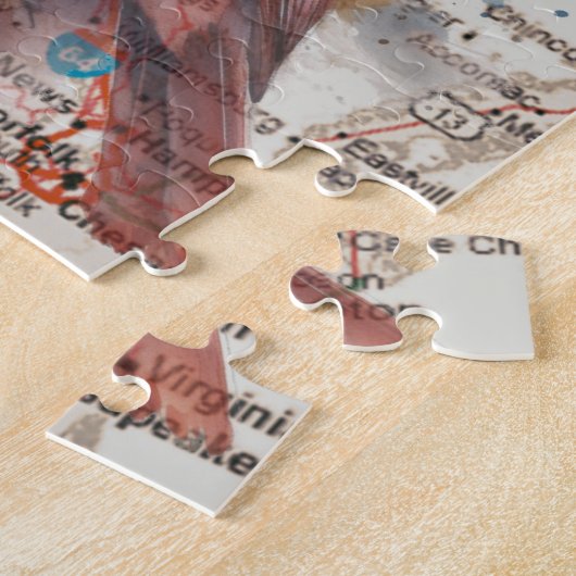 Kardinaal op Virginia Road Map Legpuzzel (Zijkant)