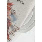 Kardinaal op Virginia Road Map Theedoek