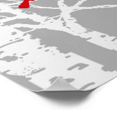 Kardinaal op vogelboomtak. Poster. Poster (Hoek)