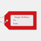 Kardinaal op Zwarte en Rode Vakantie Cadeaulabel (Achterkant Horizontaal)