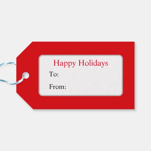 Kardinaal op Zwarte en Rode Vakantie Cadeaulabel (Achterkant Horizontaal)