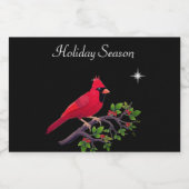 Kardinaal op Zwarte en Rode Vakantie Sparkling Wijnetiket (Enkel label)