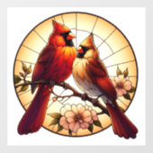 Kardinaal Paar Glas in lood Venster Cling Raamsticker (Vel)
