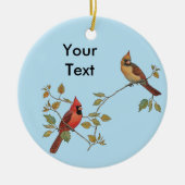 Kardinaal paar keramisch ornament (Voorkant)