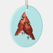 Kardinaal paar keramisch ornament (Rechts)