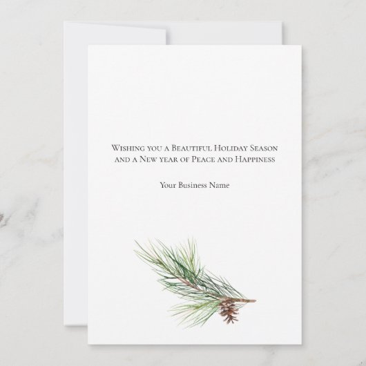 Kardinaal Pine Holly Zakelijke Kerstmis Kaart (Achterkant)