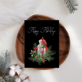 Kardinaal Pine Holly Zakelijke Kerstmis Kaart