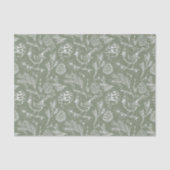 Kardinaal, Pinecones en Winter Berry Sage Tissuepapier (Voorkant)