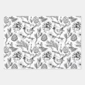 Kardinaal, Pinecones, Pijnnaalden & Winterbessen Inpakpapier Vel (Voorkant)