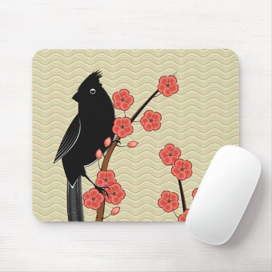 Kardinaal & Plum Blossom Mousepad Muismat (Met muis)