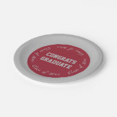 Kardinaal Red Grey Congrats Afstuderen Klasse van  Papieren Bordje (Gekanteld)