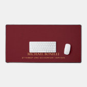 Kardinaal RED Leather Mannelijk Elegante NAAM Bureaumat (Keyboard & Muis)