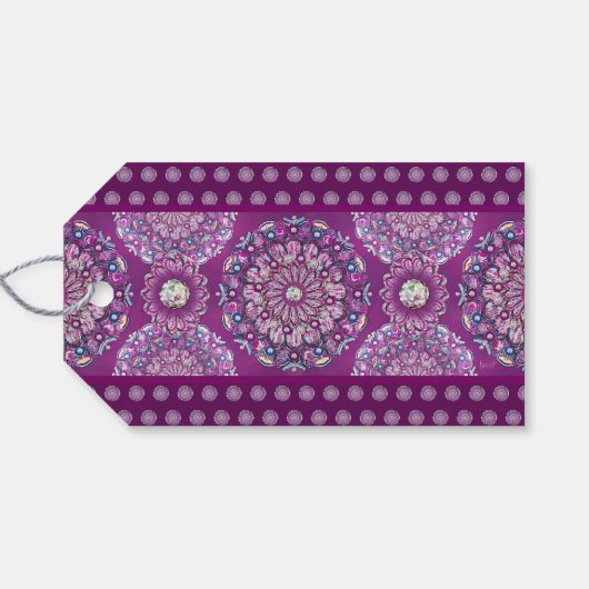 Kardinaal Red Rosace Cadeaulabel (Achterkant Horizontaal)