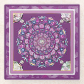 Kardinaal Red Rosace Glazen Onderzetter (Voorkant)