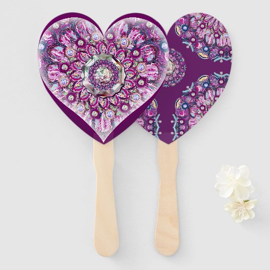 Kardinaal Red Rosace Handwaaier (Voorkant en achterkant)