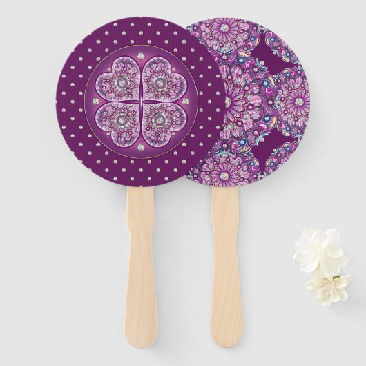 Kardinaal Red Rosace Handwaaier (Voorkant en achterkant)