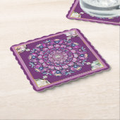 Kardinaal Red Rosace Kartonnen Onderzetters (Gebogen)