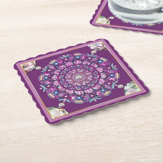 Kardinaal Red Rosace Kartonnen Onderzetters (Gebogen)