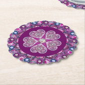 Kardinaal Red Rosace Kartonnen Onderzetters (Gekanteld)