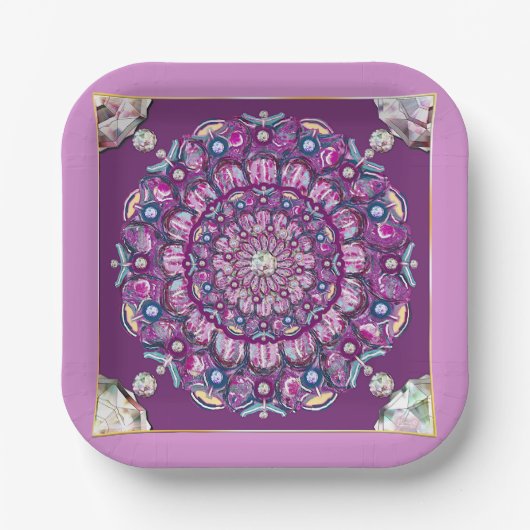 Kardinaal Red Rosace Papieren Bordje (Voorkant)