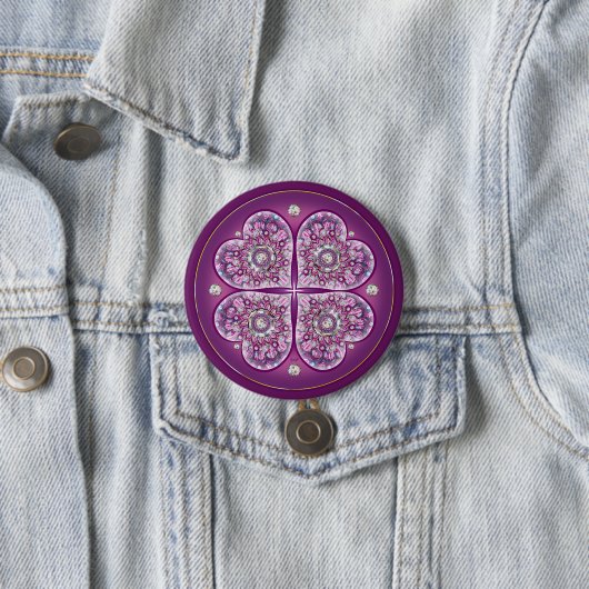 Kardinaal Red Rosace Ronde Button 7,6 Cm (In situ)