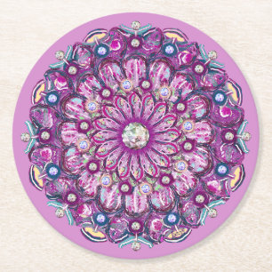 Kardinaal Red Rosace Ronde Kartonnen Onderzetter