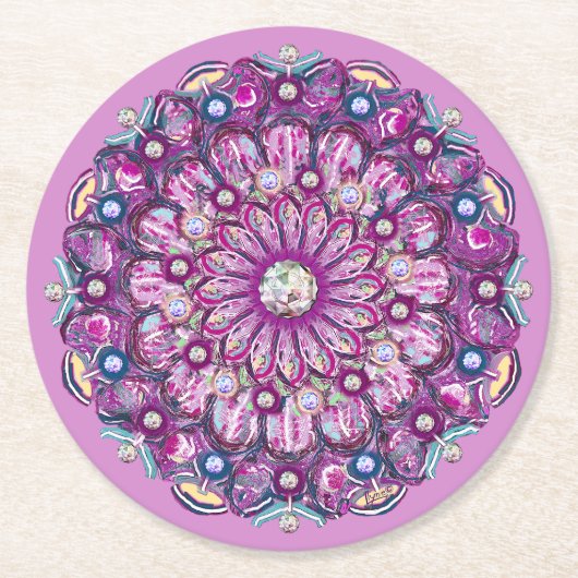 Kardinaal Red Rosace Ronde Kartonnen Onderzetter (Voorkant)