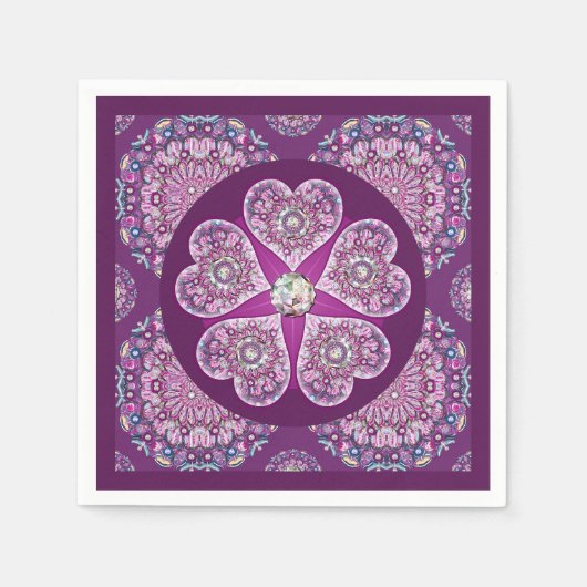 Kardinaal Red Rosace Servet (Voorkant)