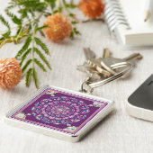 Kardinaal Red Rosace Sleutelhanger (Zijkant)