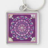 Kardinaal Red Rosace Sleutelhanger (Voorkant)