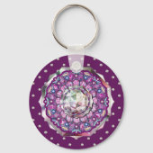 Kardinaal Red Rosace Sleutelhanger (Voorkant)