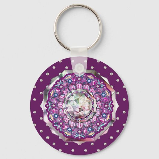 Kardinaal Red Rosace Sleutelhanger (Voorkant)