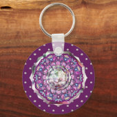 Kardinaal Red Rosace Sleutelhanger (Voorkant)