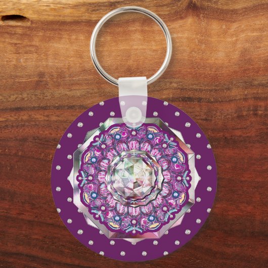 Kardinaal Red Rosace Sleutelhanger (Voorkant)