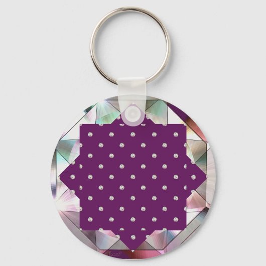 Kardinaal Red Rosace Sleutelhanger (Achterkant)