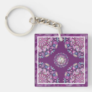 Kardinaal Red Rosace Sleutelhanger