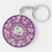 Kardinaal Red Rosace Sleutelhanger (Achterkant)