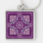 Kardinaal Red Rosace Sleutelhanger (Voorkant)