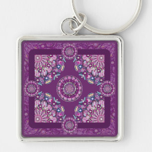 Kardinaal Red Rosace Sleutelhanger