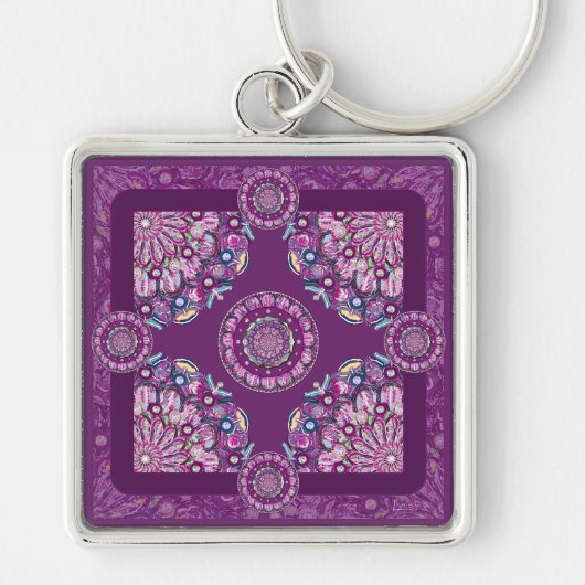 Kardinaal Red Rosace Sleutelhanger (Voorkant)