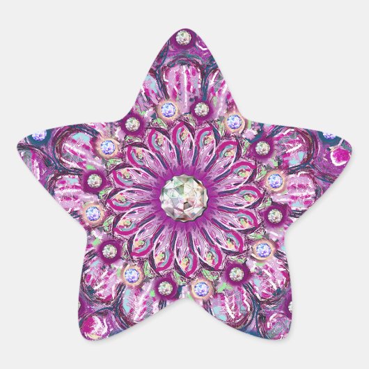 Kardinaal Red Rosace Ster Sticker (Voorkant)