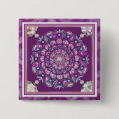 Kardinaal Red Rosace Vierkante Button 5,1 Cm (Voorkant)