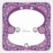 Kardinaal Red Rosace Vierkante Sticker (Voorkant)