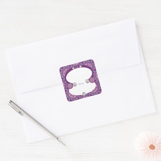 Kardinaal Red Rosace Vierkante Sticker (Envelop)