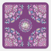 Kardinaal Red Rosace Vierkante Sticker (Voorkant)