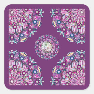 Kardinaal Red Rosace Vierkante Sticker