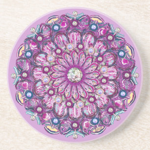 Kardinaal Red Rosace Zandsteen Onderzetter